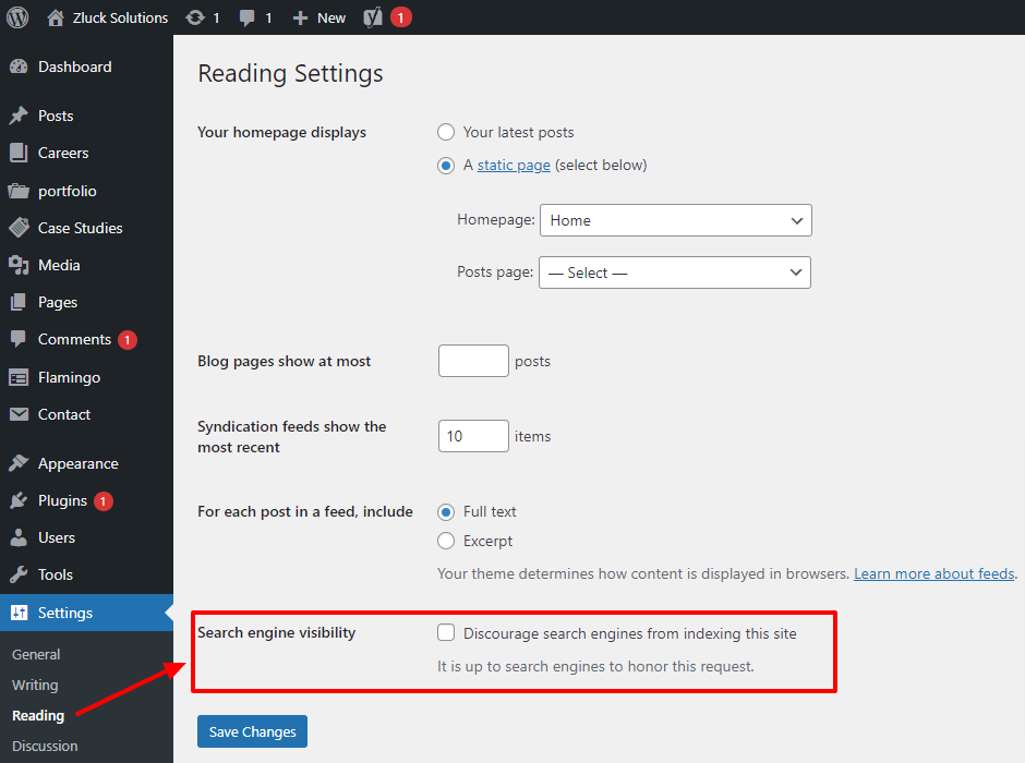 Disable-discourage-search-engine-visibility