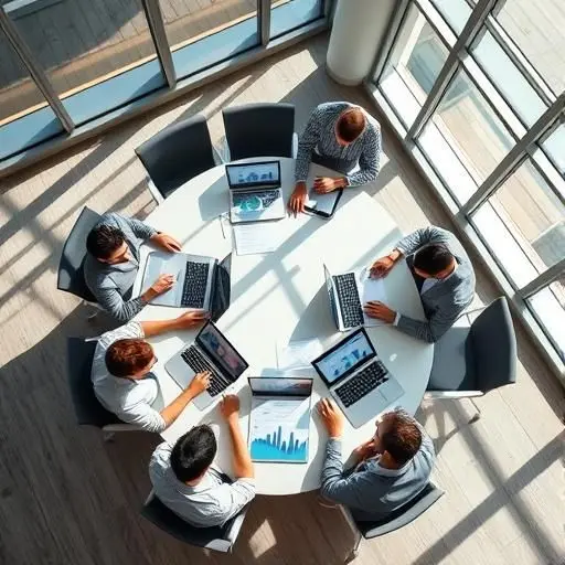 SME team utilizing cloud-based business applications for collaboration