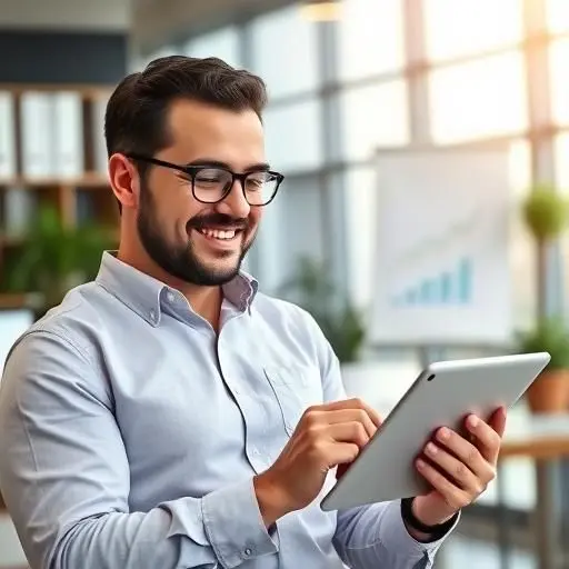 Entrepreneur reviewing website maintenance metrics
