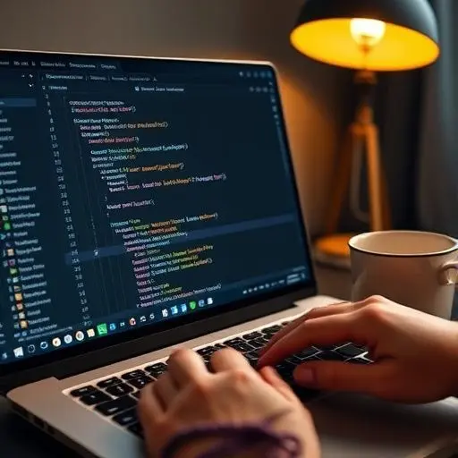 Developer using IDE with AI suggestions for software development using AI