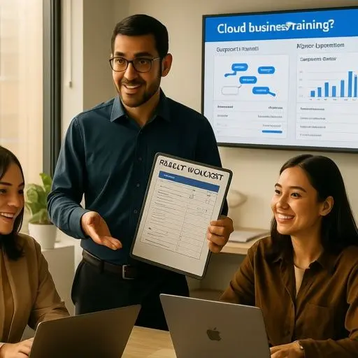 Employee training after a business software upgrade