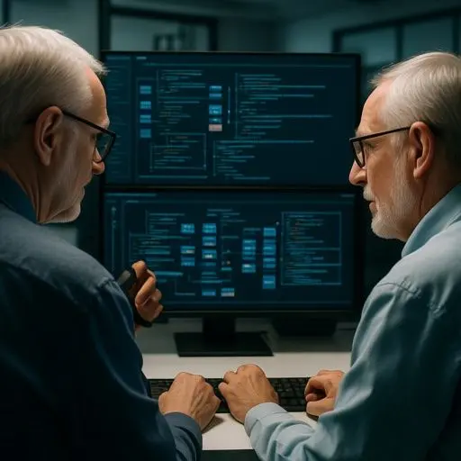 Engineers conducting an AI code audit and dependency review