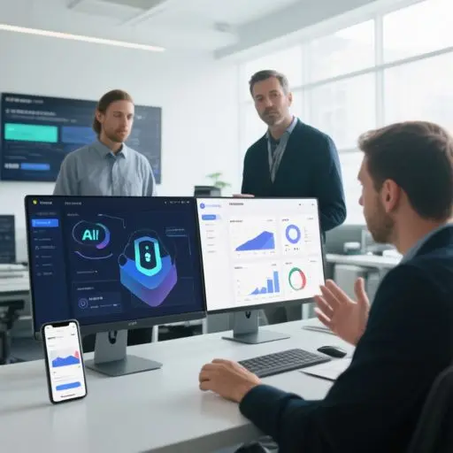 Software quality assurance team testing an AI-built application